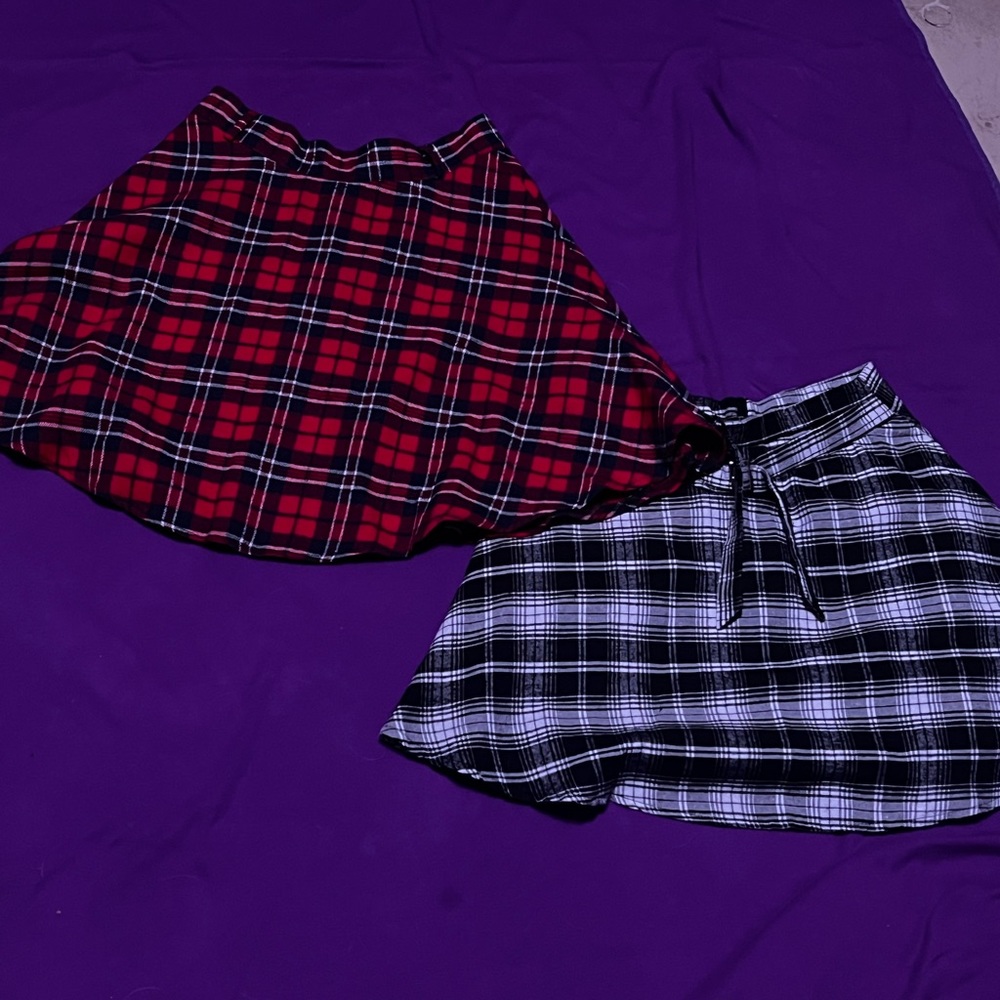 Short plaid skirts